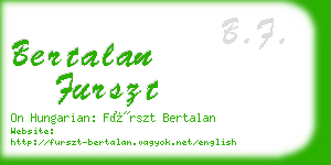 bertalan furszt business card